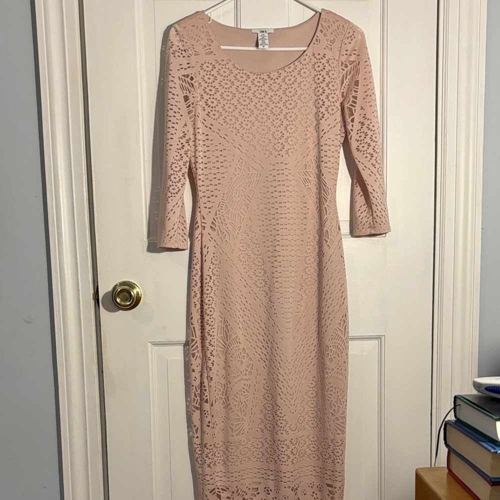 Elegant Pink Lace Maxi Dress